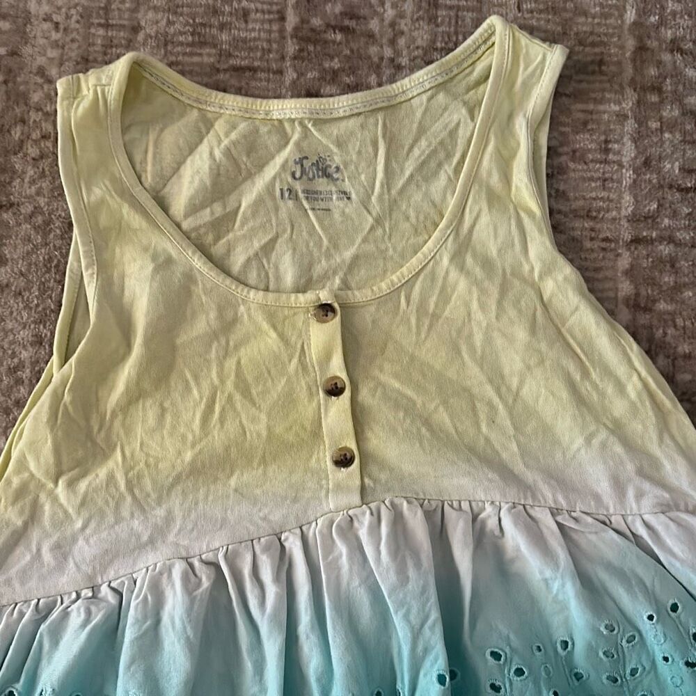 Justice Size 12 Girls Yellow & Blue Ombre blouse - Picture 4 of 4
